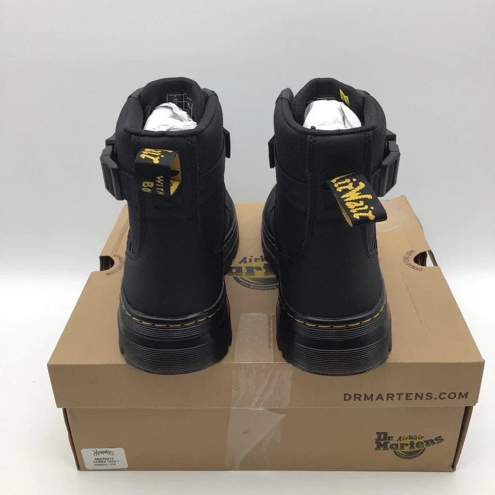 Dr. Martens Combs Tech II Black Extra Tough Ajax Utility Boots Mens Size 8 NEW